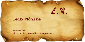Leib Mónika névjegykártya